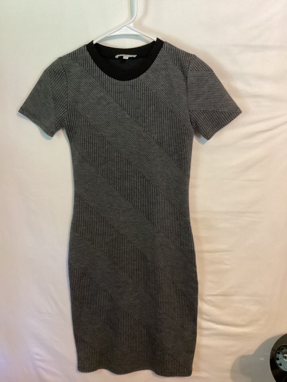 1016Charlotte Russe Women Bodycon Mini Dress Ladies Short Sleeve Party Pencil XS